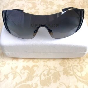 Versace greek key shield sunglasses